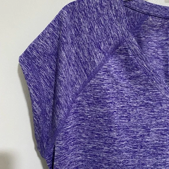 Women Sport Tee Extra Large XL Rapidry Tee Yoga Top Marled Purple T-Shirt - Picture 4 of 14